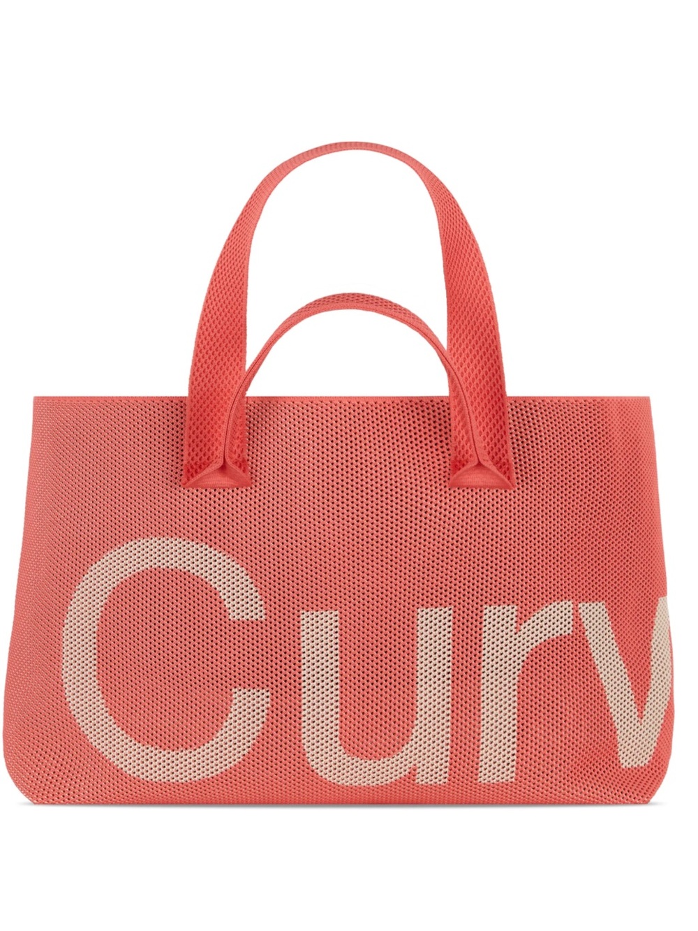 Curves by Sean Brown Perforated Knit Tote in Coral